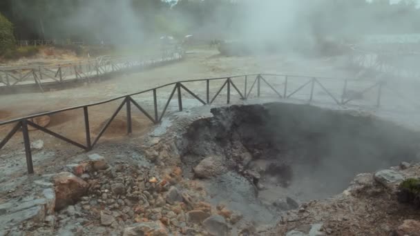 Geysers, hot-springs and fumaroles — Stock Video