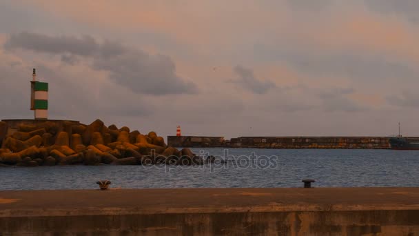 Port Ponta Delgada, Sao Miguel, az Azori-szigetek, Portugália — Stock videók