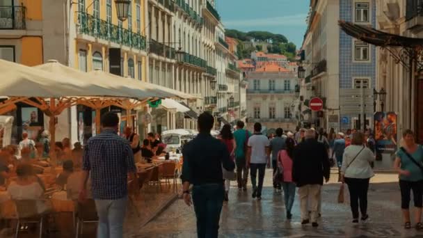 Zona de Chiado en Lisboa, Portugal — Vídeo de stock