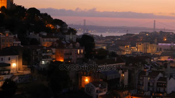 Panoramisch uitzicht op Lissabon, Portugal — Stockvideo