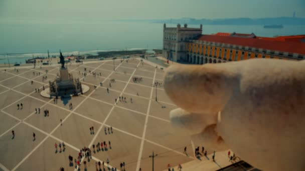 Praca do Comercio, Lisszabon, Portugália — Stock videók