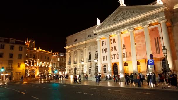 Teatro Nacional, Lisboa, Portugal — Vídeo de Stock