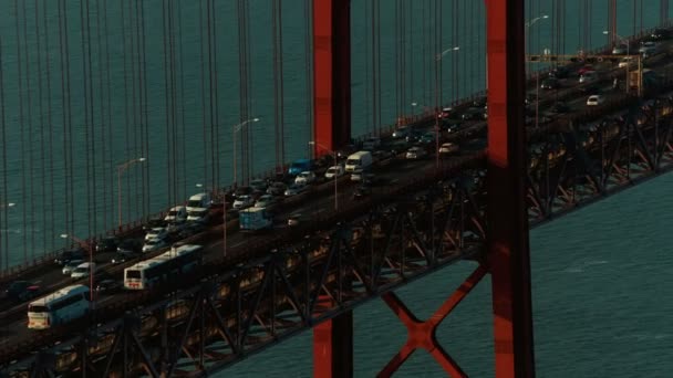 Ponte 25 de Abril bridge, Lisbon, Portugal — Stockvideo