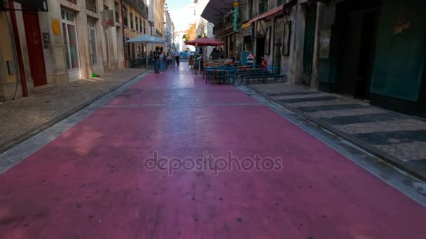 Pink Street, Lizbona, Portugalia — Wideo stockowe