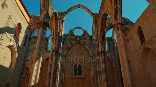 Convento do Carmo, Lisbon, Portugal — Stock video