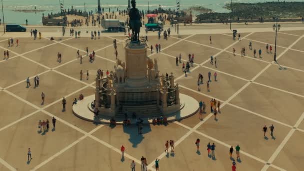 Commerce square, Lissabon, portugal — Stockvideo