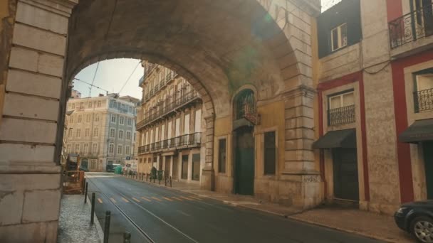 Rua de sao paulo street, Lissabon, portugal — Stockvideo