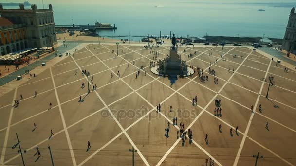Торговая площадь, Лиссабон, Португал — стоковое видео