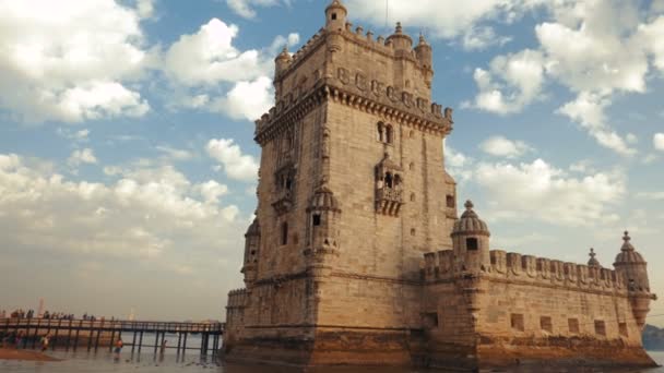 Torre de Belem tower, Lisbon, Portugal — Stockvideo