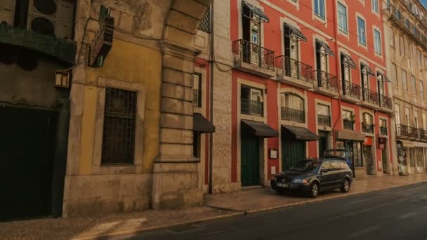 Rua de Sao Paulo street, Lisbon, Portugal — 图库视频影像