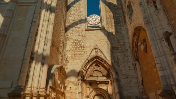 Convento do Carmo, Lisbon, Portugal — Stok video