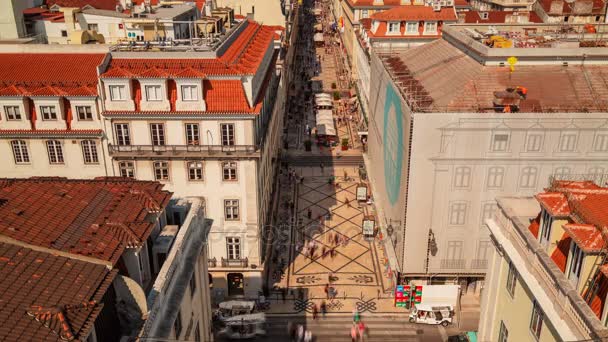 Gatan Rua Augusta, Lissabon, Portugal — Stockvideo