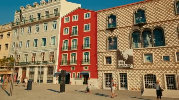 Casa dos bicos, lisbon, Portekiz — Stok video