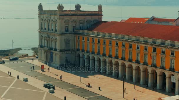 Εμπορίου πλατεία, Λισαβόνα, Πορτογαλία — Αρχείο Βίντεο