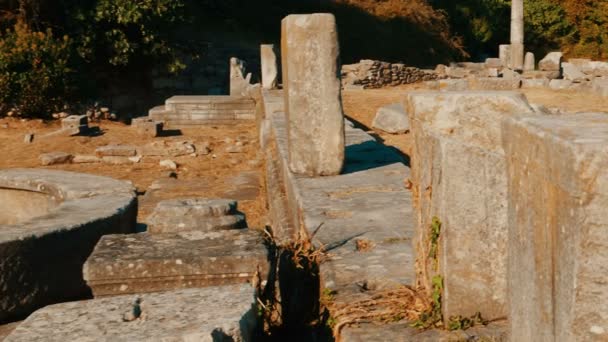 Ancient Agora, Limenas, Thassos, Greece — Stok video