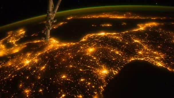 Zuid-Europa gezien vanuit de ruimte - Iss — Stockvideo