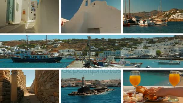 ギリシャ ミコノス島コレクション — ストック動画