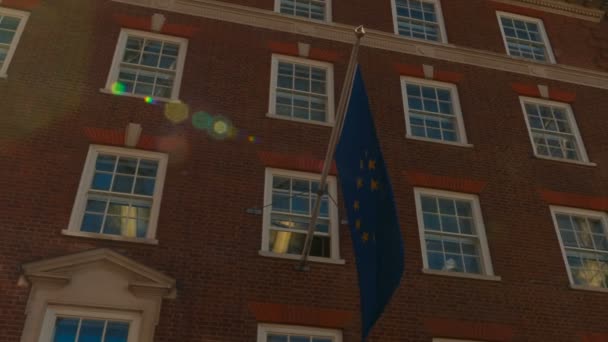 英国和欧盟的旗帜 — 图库视频影像