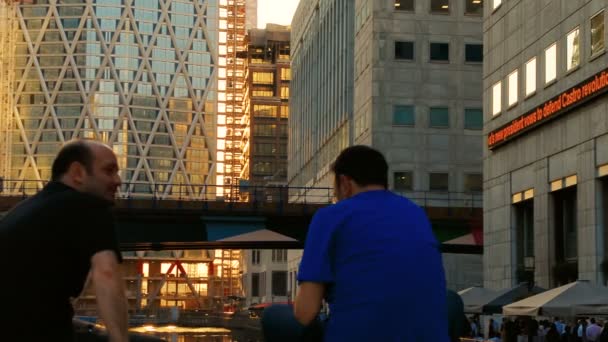 Canary Wharf Financial District, Londres, Inglaterra, Reino Unido — Vídeo de Stock