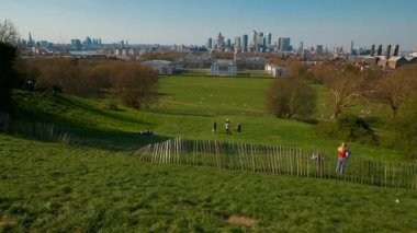 Canary Wharf ve Royal Naval College, Greenwich, Londra, İngiltere