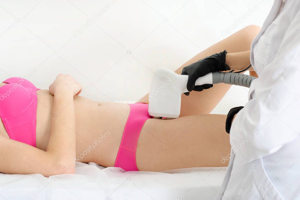 procedure of laser epilation of the bikini area