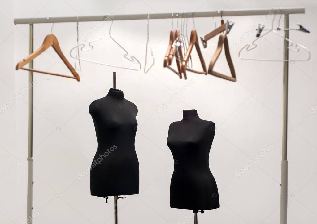 couturier salon, dummy studio and clothes hangers, fashion, clothing, style