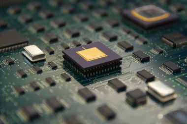 Cpu işlemci ve elektronik çip technol ile elektronik yönetim kurulu