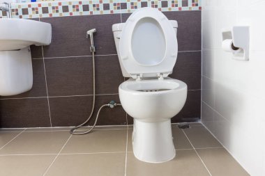 beyaz odada beyaz floş tuvalet