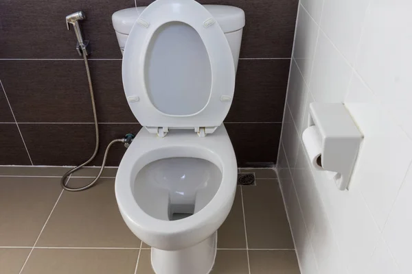 Weiße Toilettenspülung Weißen Raum — Stockfoto