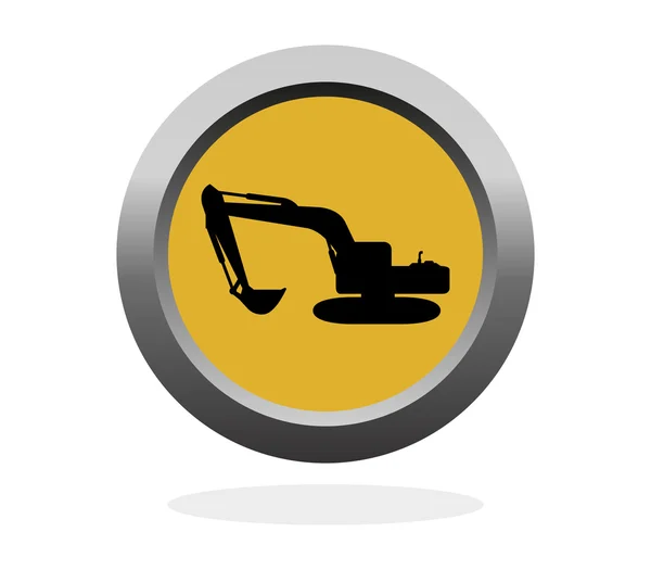 Icon illustrated and colored excavator — Stock Photo, Image