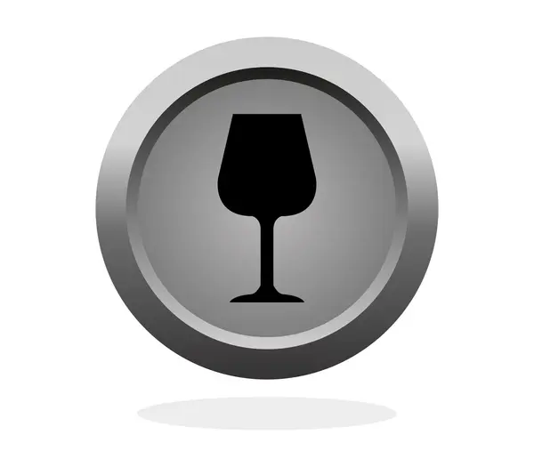 Ikone illustriert und farbiges Glas Wein — Stockfoto