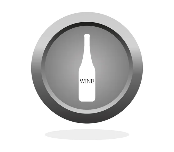 Icon wine bottle illustrated and colored — Stock Photo, Image