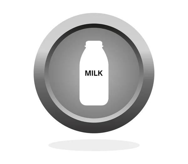 图标瓶说明和有色牛奶 — 图库照片