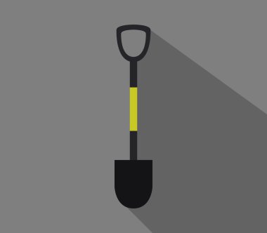 kazmak için kürek simgesini resimli ve renkli