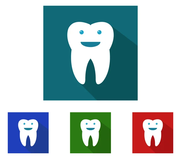 Conjunto de dientes iconos sonrientes ilustrados y coloreados — Foto de Stock