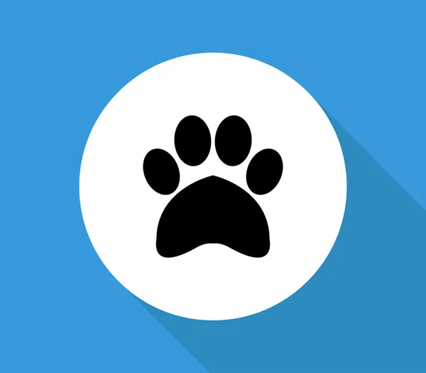 Icon illustrated and colored dog paw — Stock Photo, Image