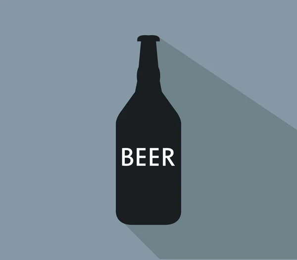 Icon bottle illustrated and colored beer — Stock Photo, Image