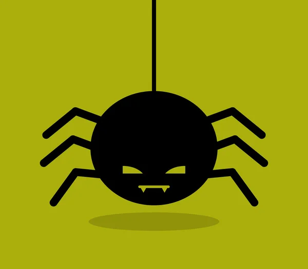 Icon halloween spider illustrated and colored — Stock Photo, Image