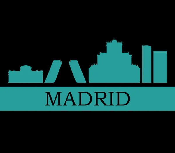 Lo skyline di Madrid illustrato — Foto Stock