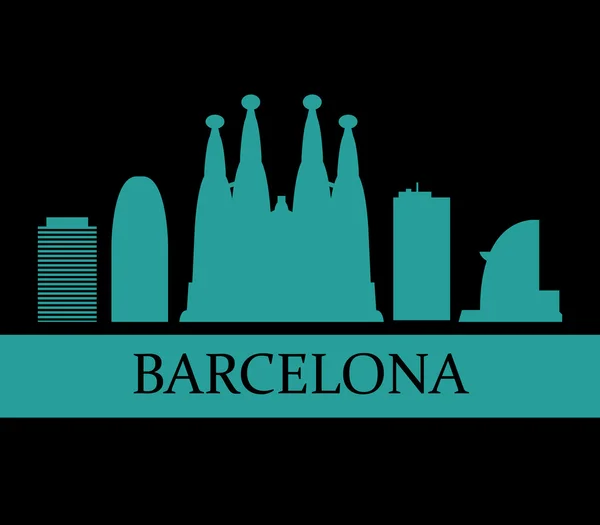 El skyline de Barcelona ilustrado — Foto de Stock