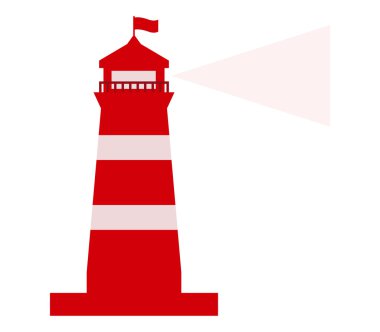beyaz zemin üzerine deniz feneri