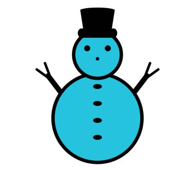 Beyaz bir arka plan üzerinde gösterilen simge kardan adam