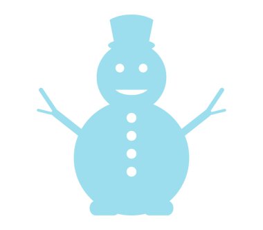 Beyaz bir arka plan üzerinde gösterilen simge kardan adam