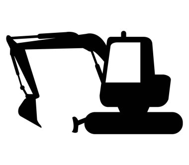 Beyaz bir arka plan üzerinde gösterilen simge Ekskavatör