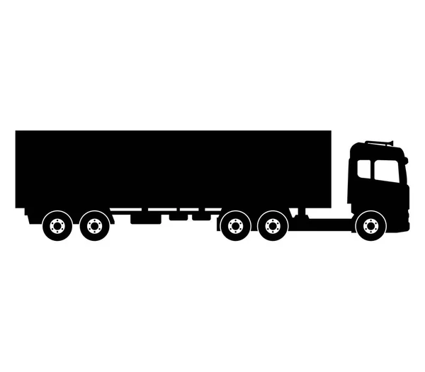 Beyaz bir arka plan üzerinde resimli kamyon simgesi — Stok fotoğraf