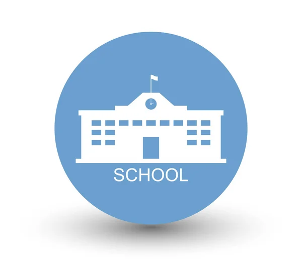 Beyaz bir arka plan simgesi bina okul resimli — Stok fotoğraf