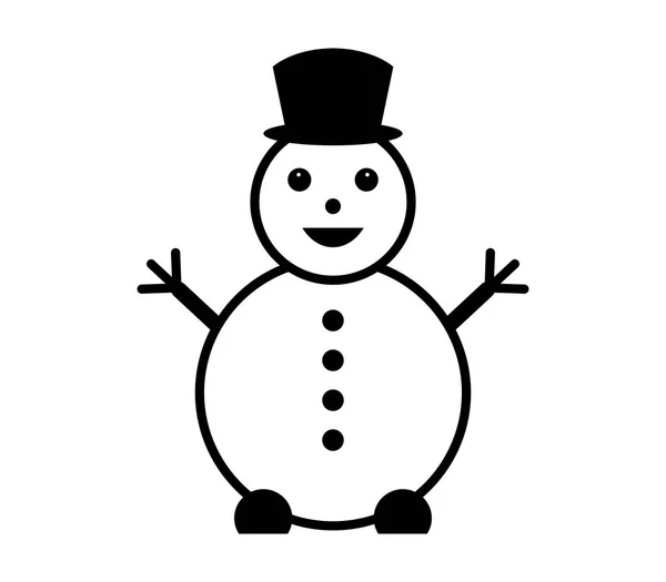 Icon snowman illustrated on a white background — Stock Photo, Image