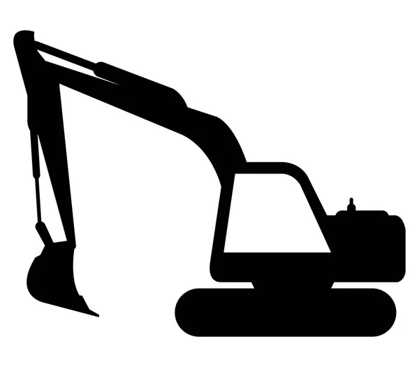 Excavadora icono ilustrado sobre un fondo blanco — Foto de Stock