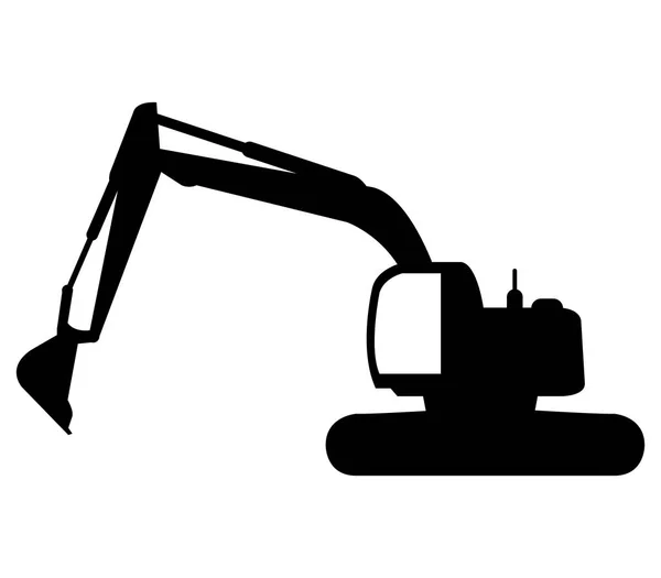 Excavadora icono ilustrado sobre un fondo blanco — Foto de Stock
