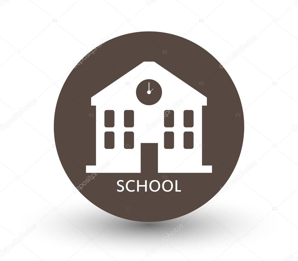 icon Building School Illustrated on a white background
